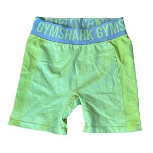 Gymshark Flex Shorts Women Size Small Neon‎ Lime Green Seamless Spellout Waist